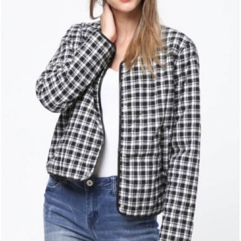 PLAID PRINT JACKET - Picture 1 of 3